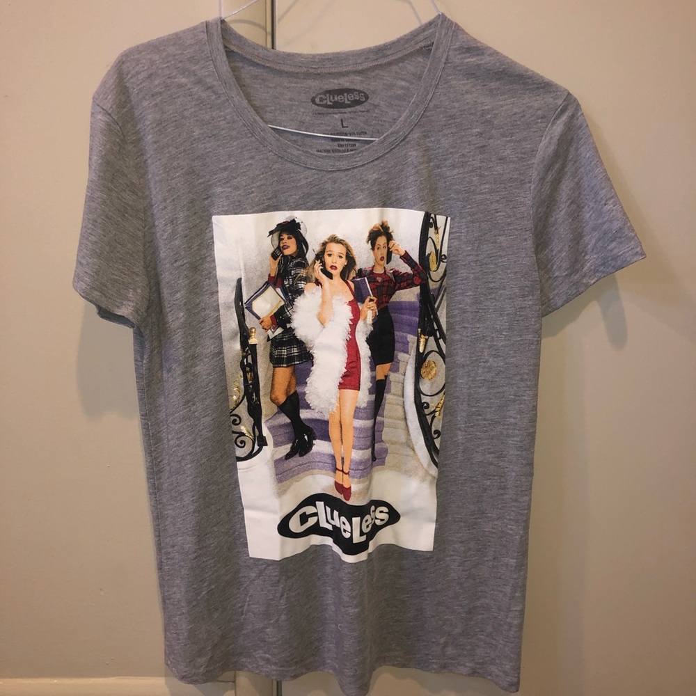 Clueless Gray Loose Fit Graphic Tee
